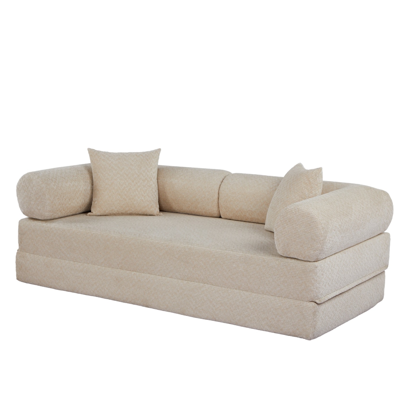 Canapé lit convertible en tissu beige, SARIA, NORDLYS