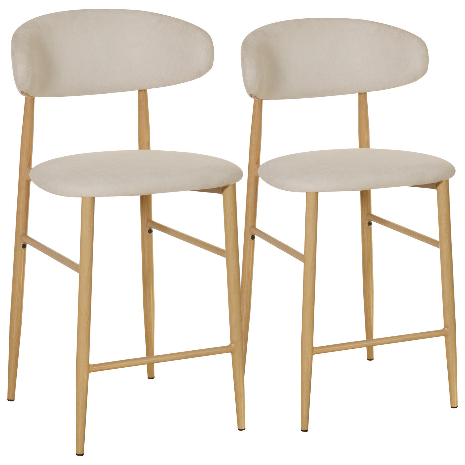 Tabourets de bar en tissu, lot de 2, Simon, SIMON, HAPPY GARDEN