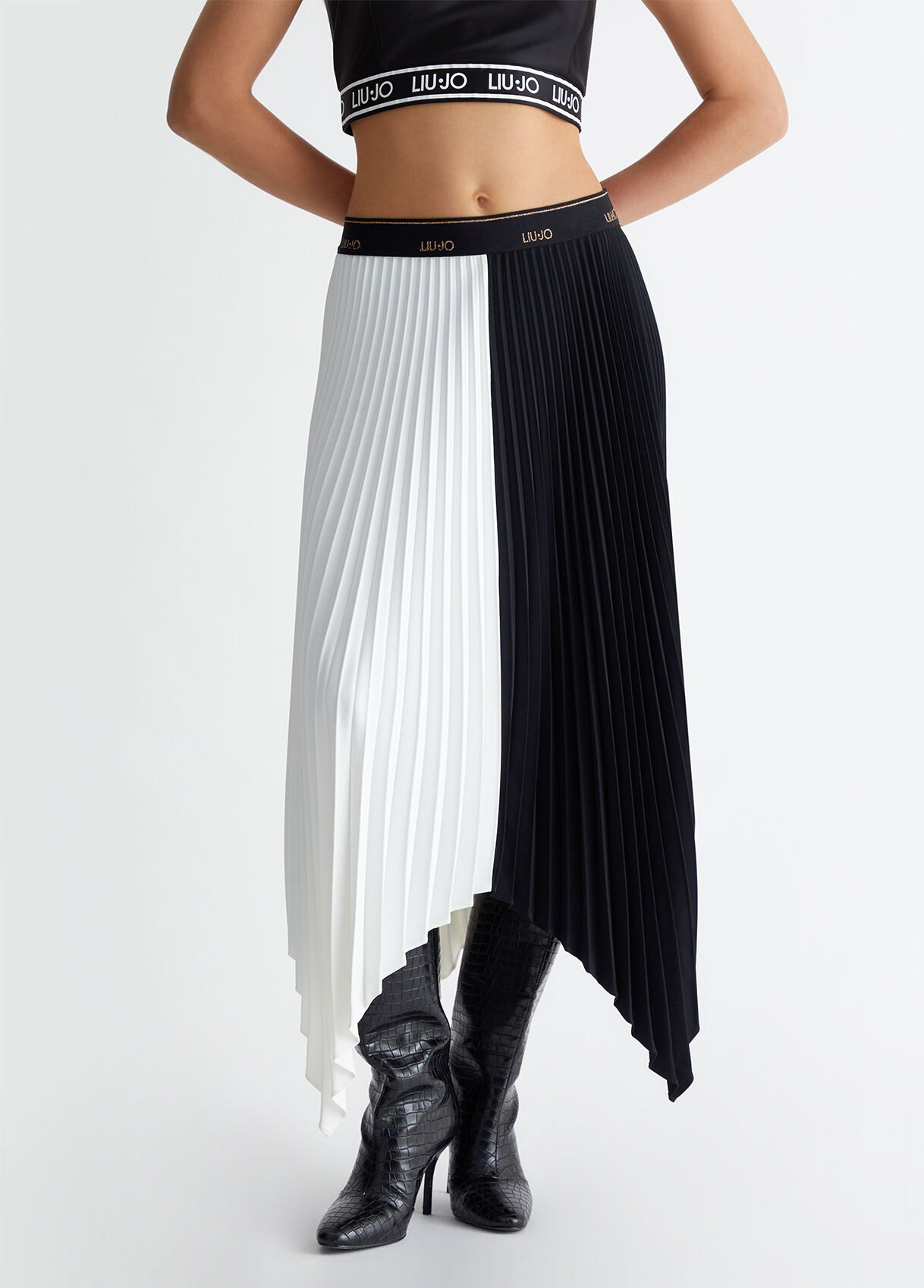 Jupe plissee asymetrique blanc Liu Jo La Redoute