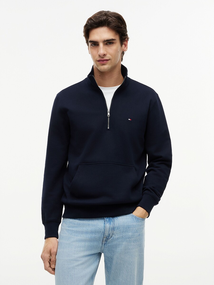 Sweat demi-zippé col montant, TOMMY HILFIGER