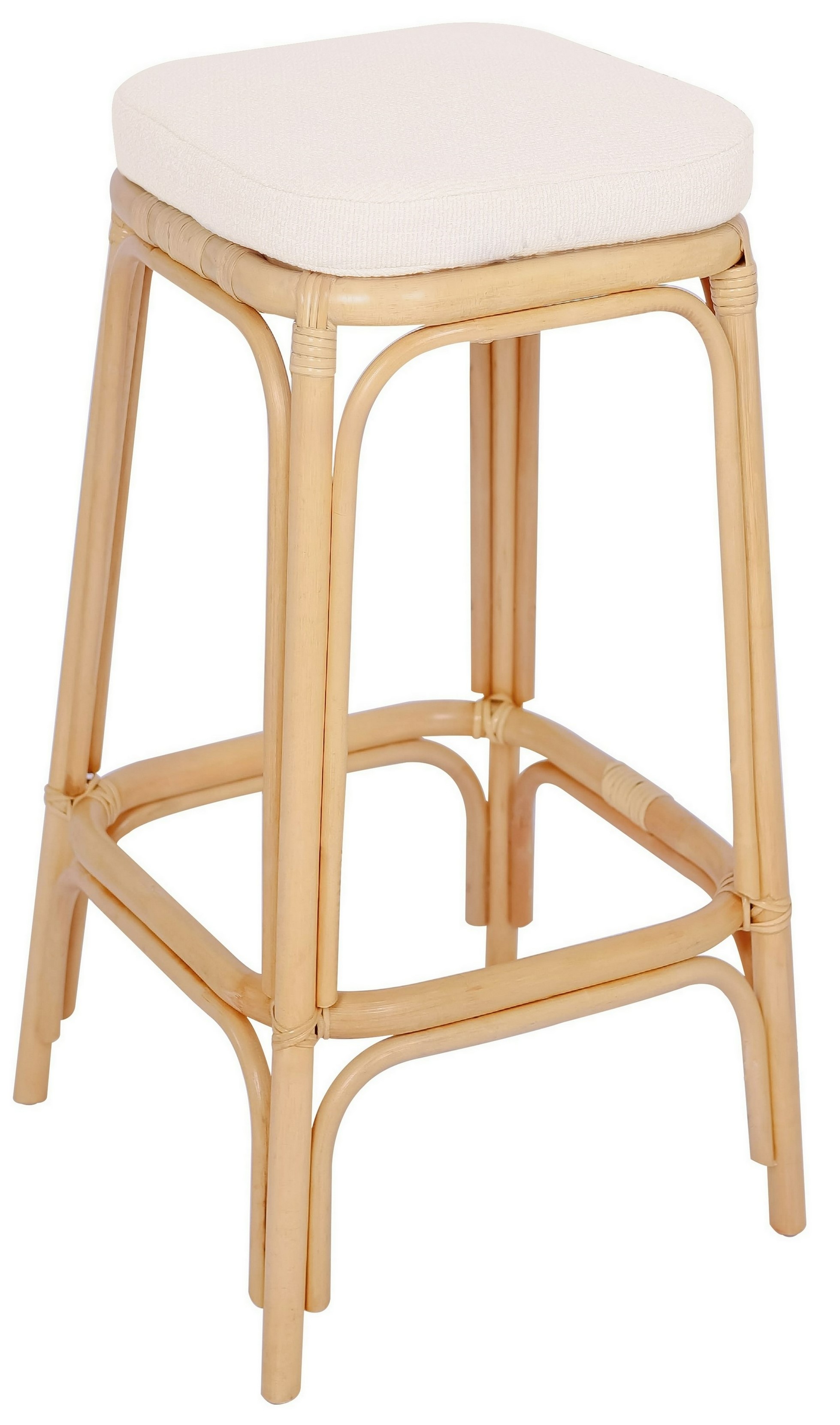 Lot de 2 tabourets de bar en rotin naturel, OBIRA, NORDLYS