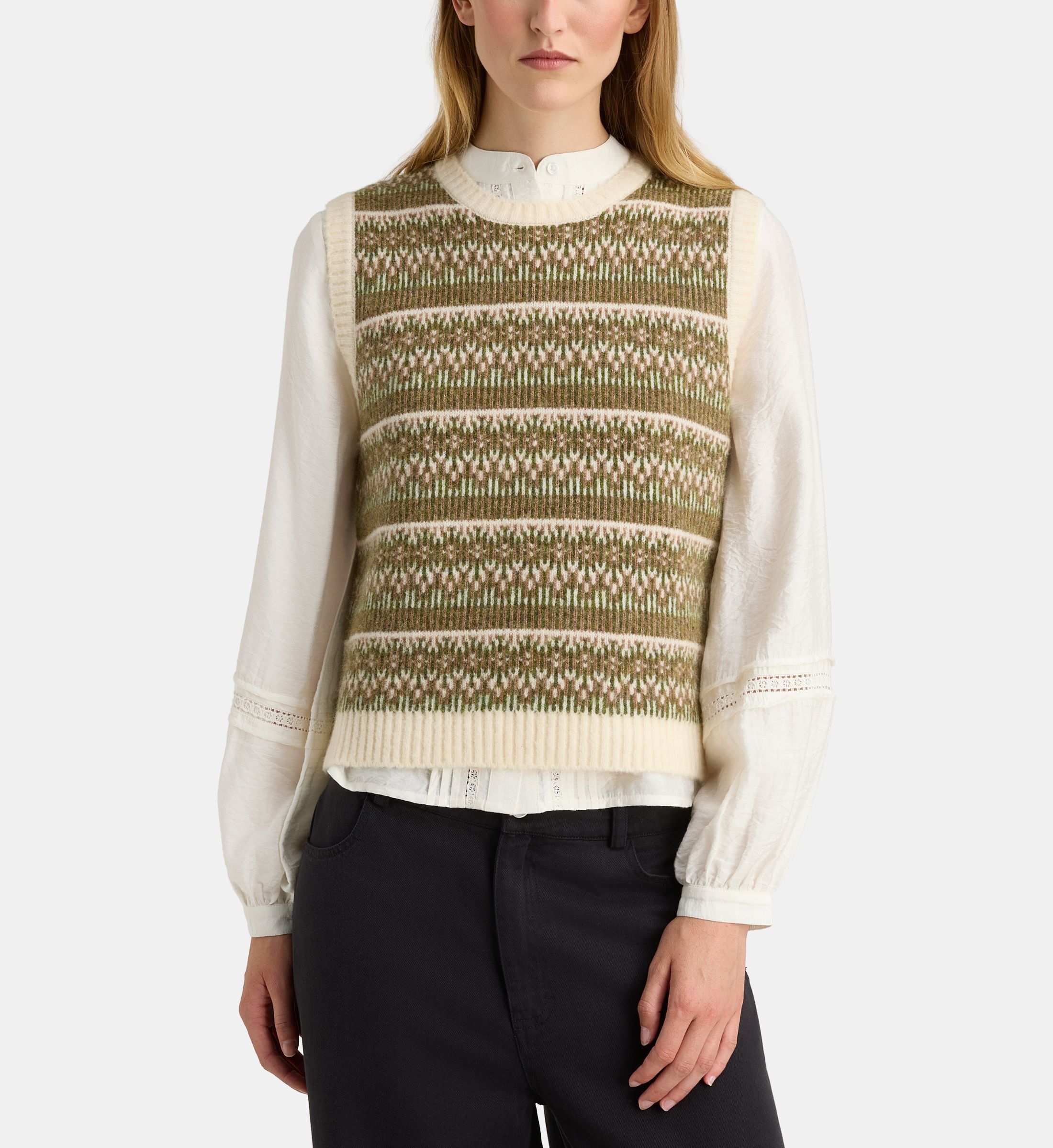 Pull sans manches droit frangine jak, GALERIES LAFAYETTE