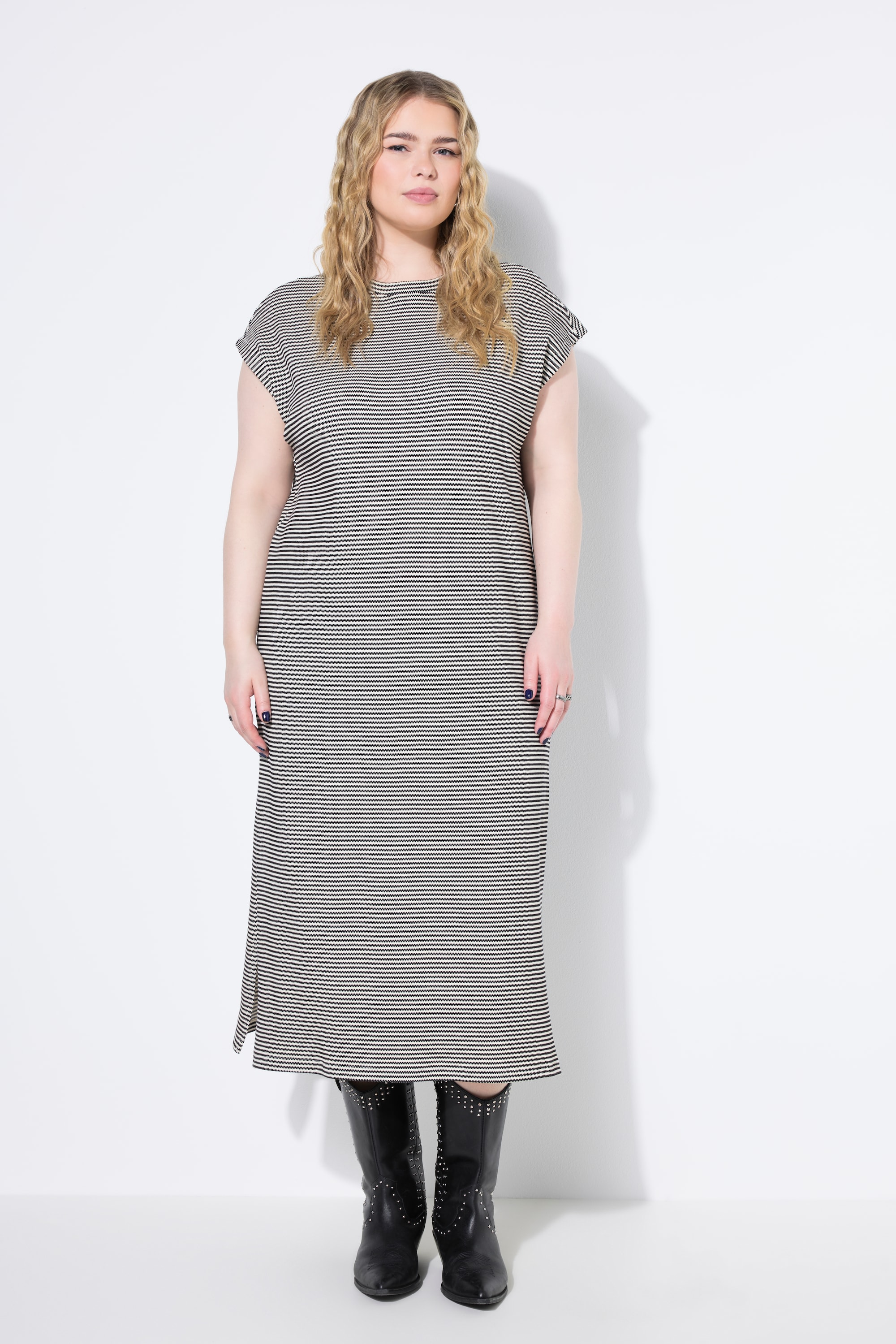 Robe midi oversize, jersey rayé, STUDIO UNTOLD