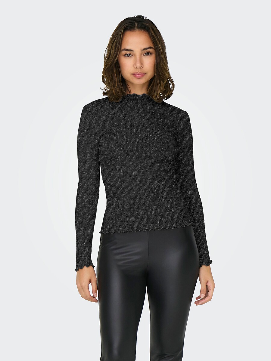 Long Sleeves Top in Metallic Fibre, ONLY