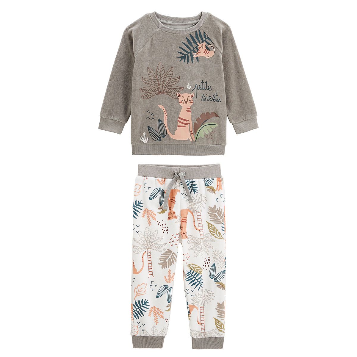 Pyjama gar on en velours lapampa kaki Petit Beguin La Redoute