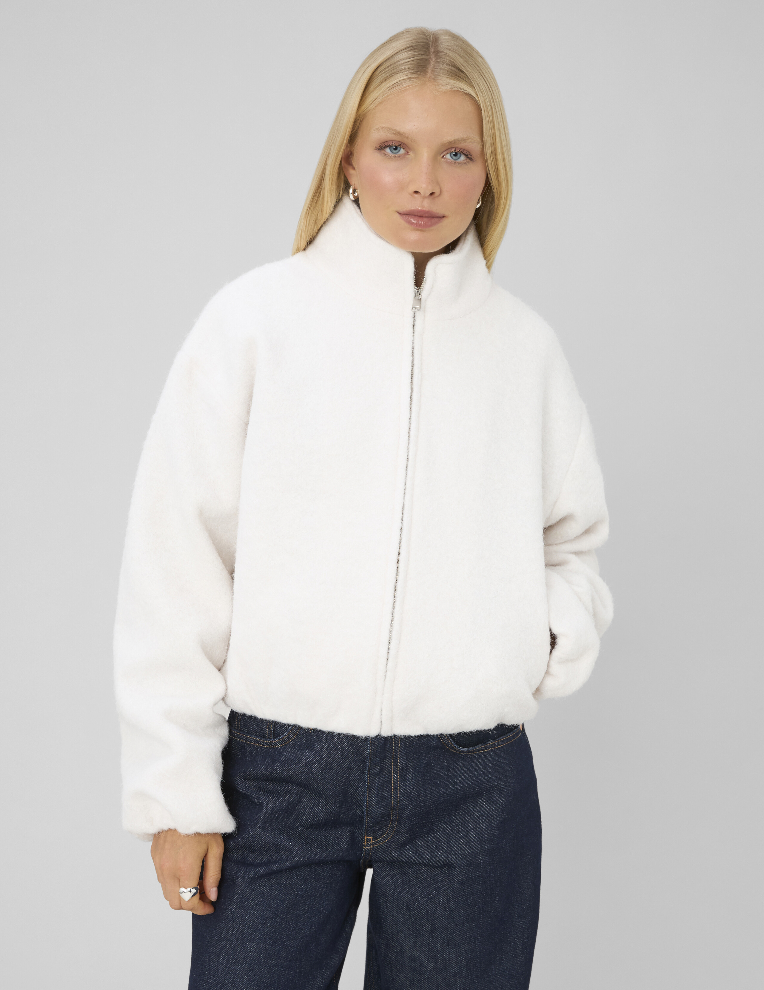 Veste zippée col montant, BZB