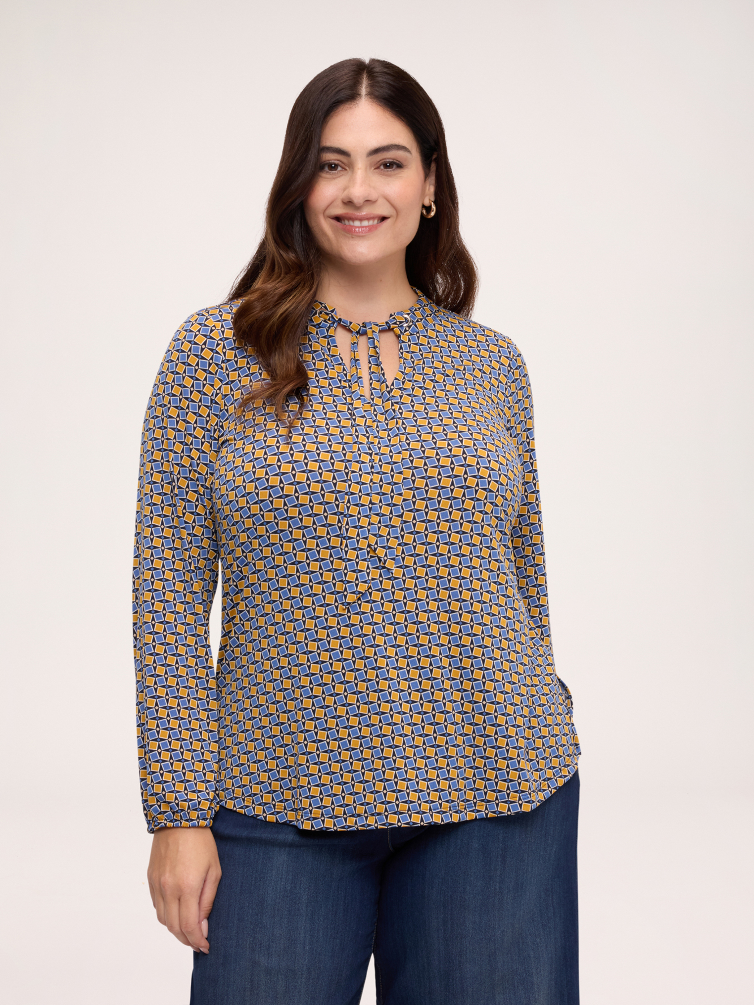 T-shirt avec imprimé et nœud, FIORELLA RUBINO