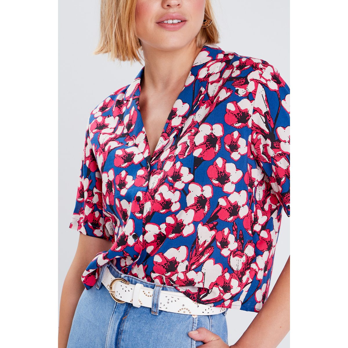 Blouse bleu electrique online femme