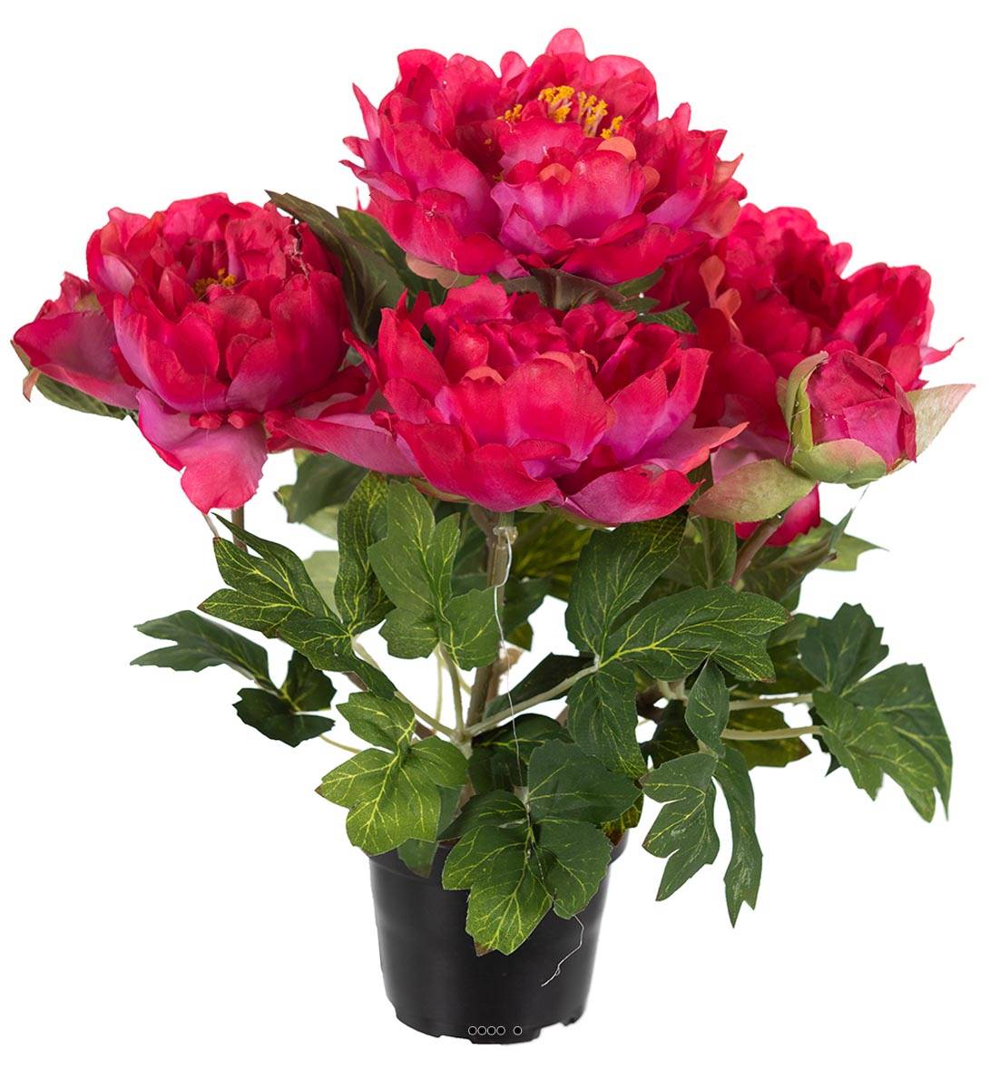 Pivoine artificielle en pot H 35 cm 4 fleurs, ARTIFICIELLES