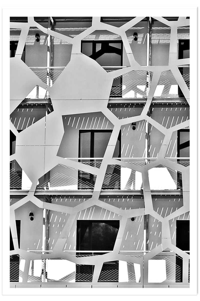 Affiche urbaine balcons sur angle, HEXOA