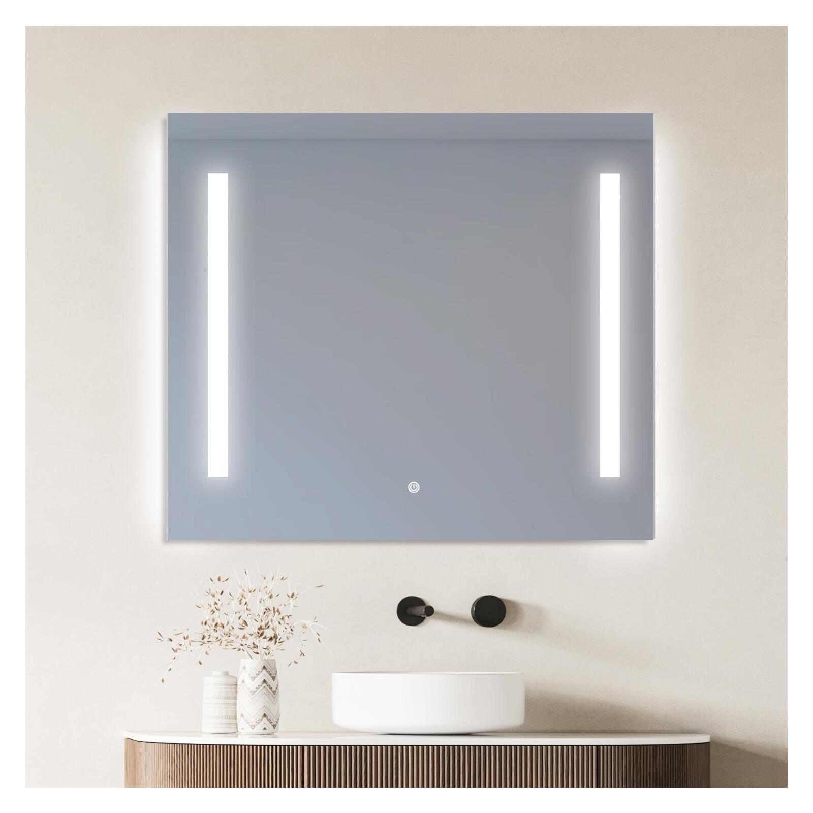 Miroir LED rectangulaire L60/80cm éclairage latéral LUMENA, MOB IN