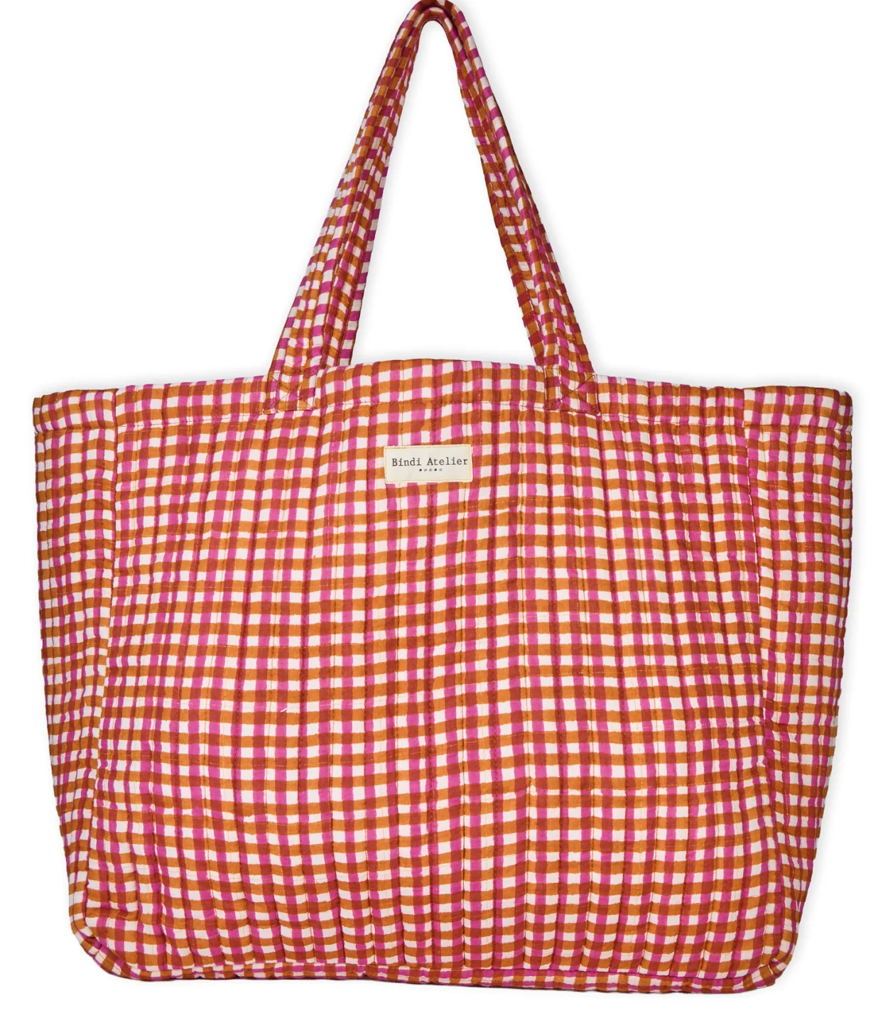 Sac cabas en coton matelassé Tara Camel, BINDI ATELIER