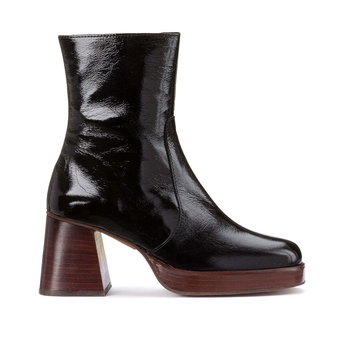 Brigand Glossy Ankle Boots in Leather