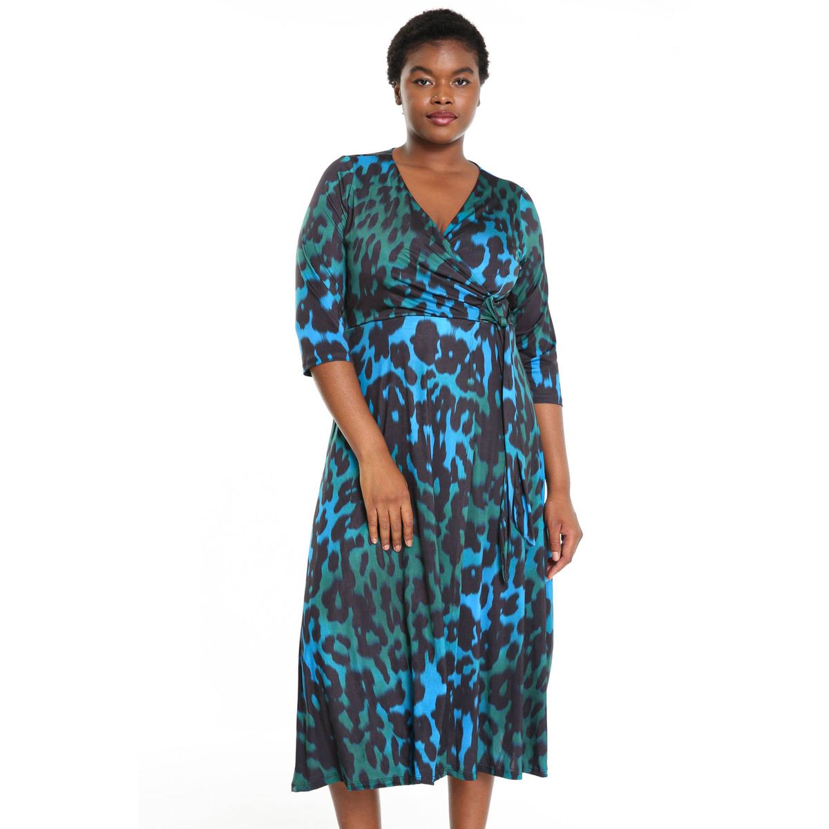 Magnetic share explosion Large robe mi-longue à imprimé peau de bête Promiss | La Redoute