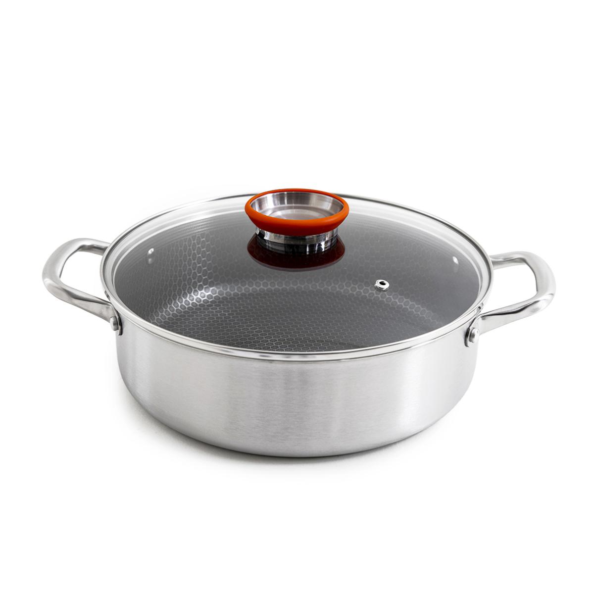 Sautoir 32cm triplex avec couvercle - "BlackSteel", LAGUIOLE CUISSON