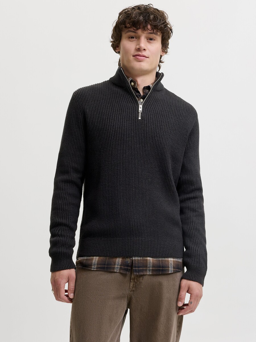 Pull col montant, demi-zippé, JACK & JONES