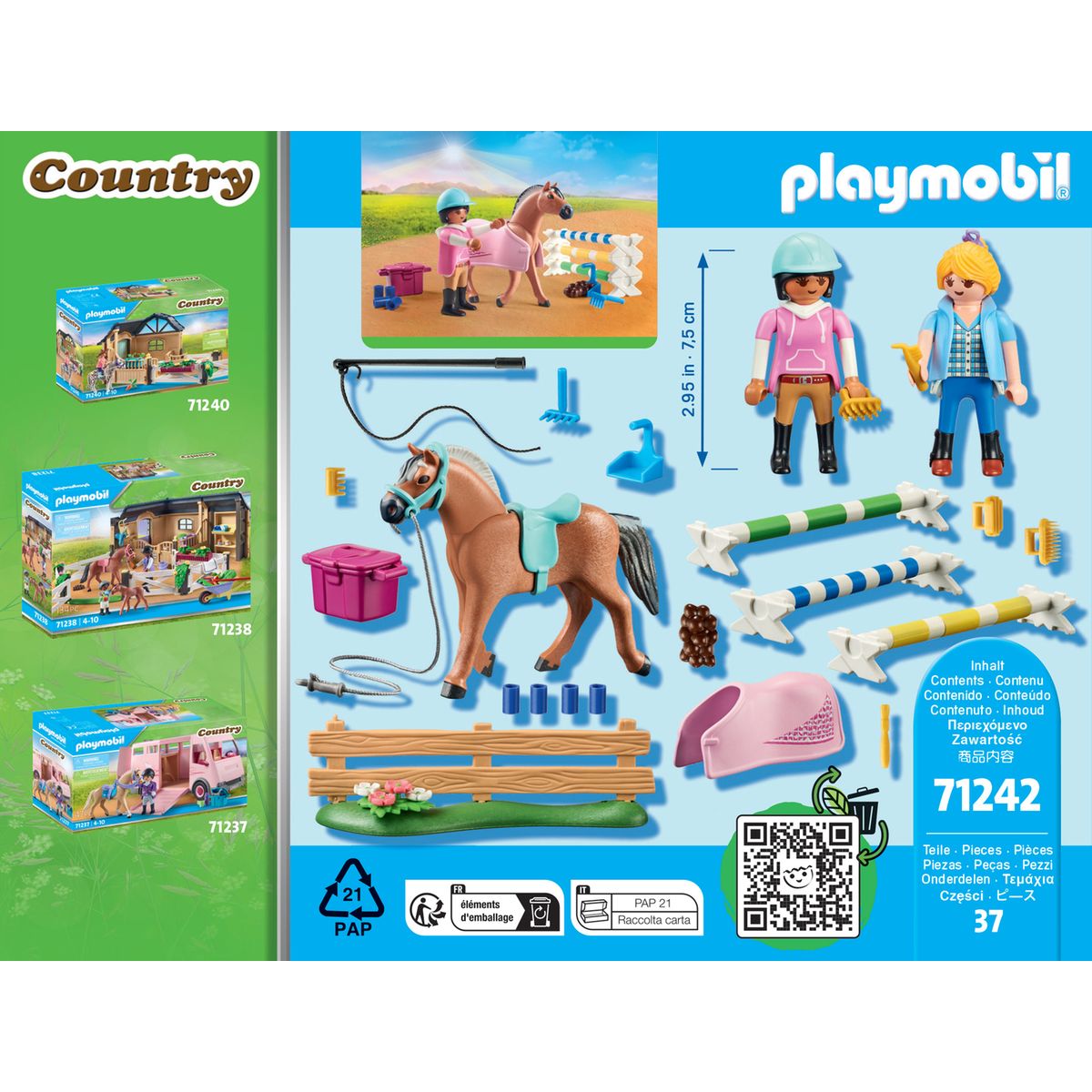 Playmobil Country Cavalière Et Cheval Avec Monitrice - 71242