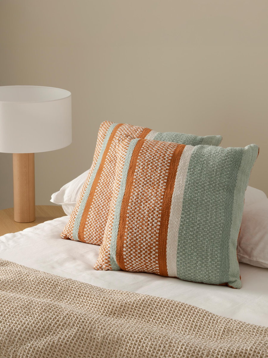 Coussin 100% Coton Rayures -PISCO, KENAY