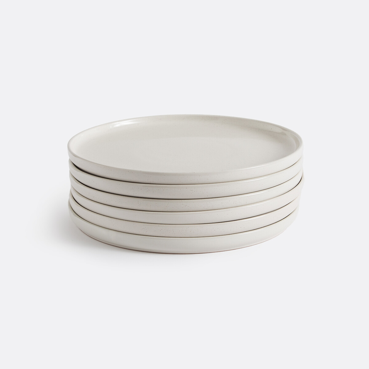 Lot de 6 assiettes à dessert grès moucheté, Tecka