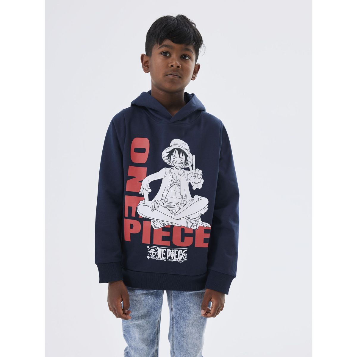 Hoodie Capuche Sweatshirt Enfant One Piece de 6 à 14 ans Luffy