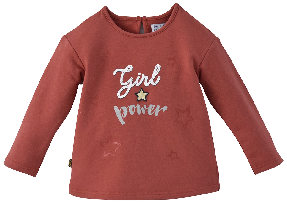 Sweat shirt fille rouge "girl power", SUCRE D'ORGE