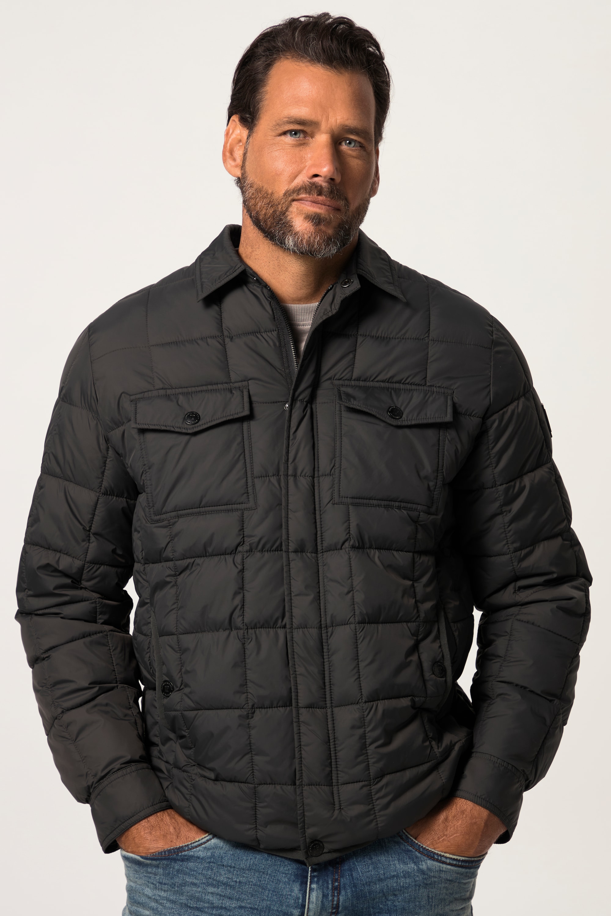 Veste matelassée à col chemise, 4 poches, JP1880