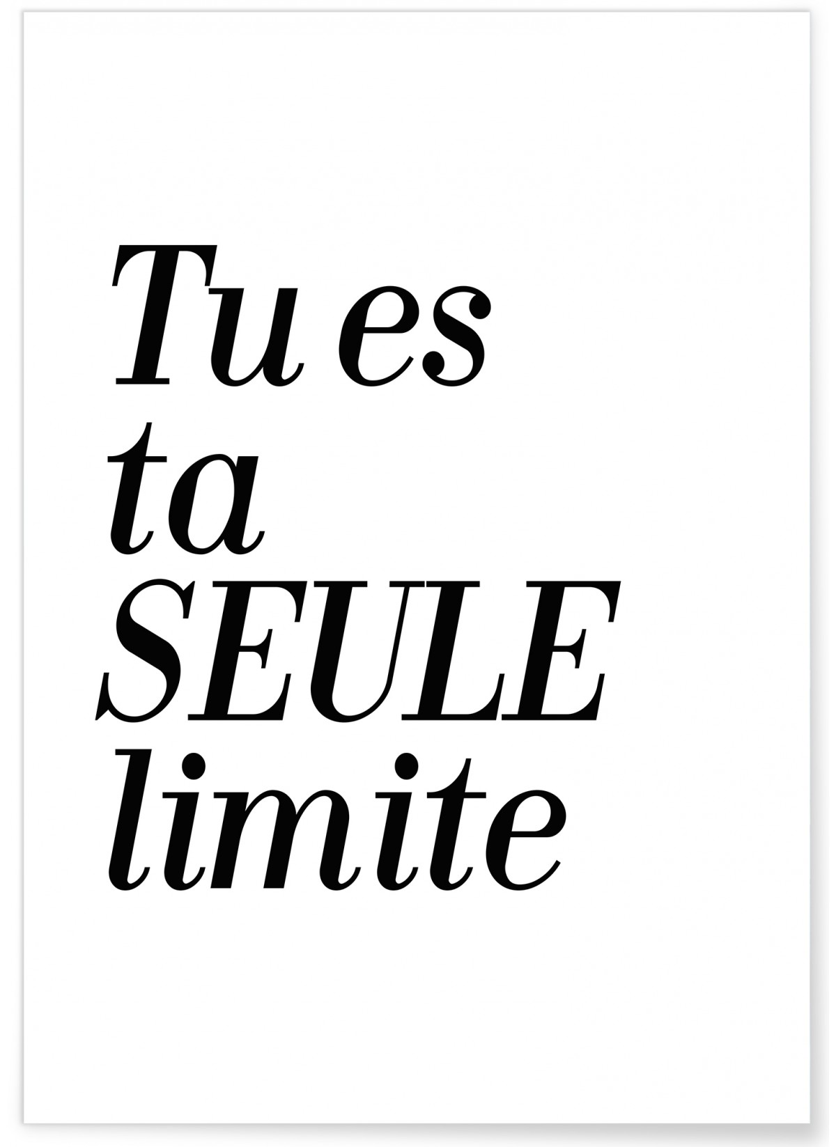 Affiche 'Tu es ta seule limite', L'AFFICHERIE