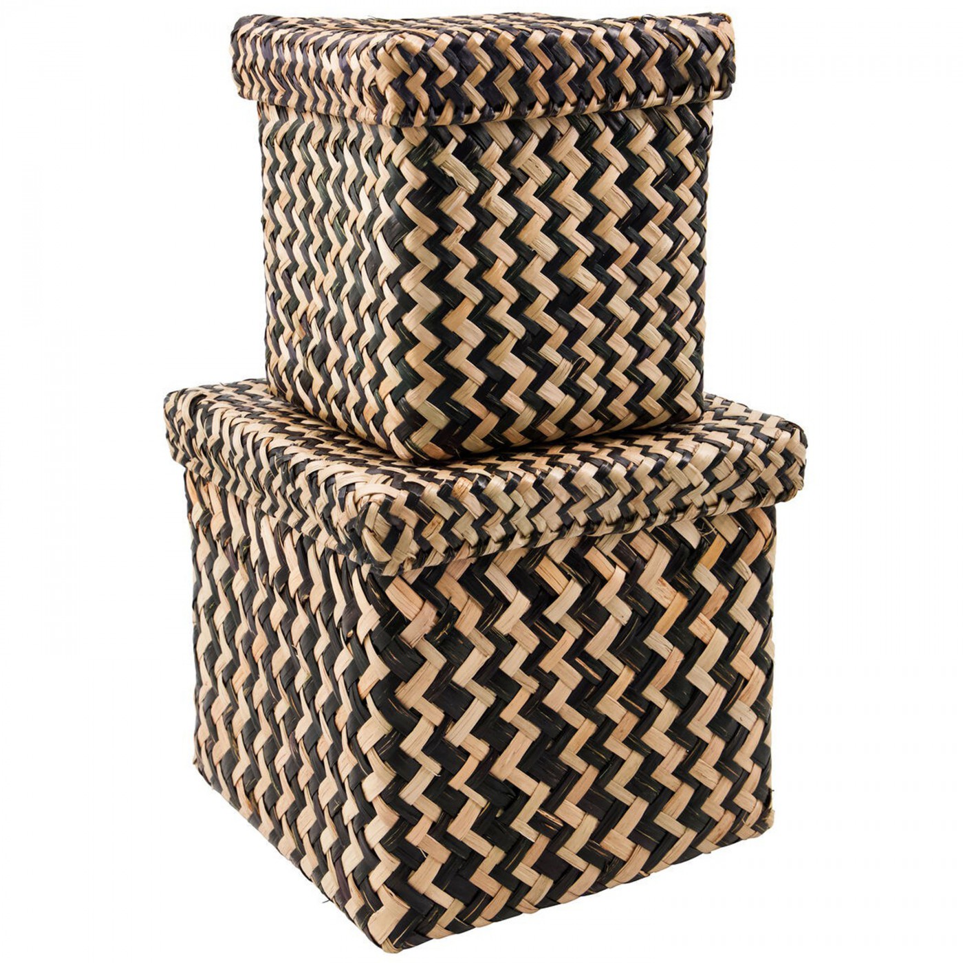 Lot de 2 boites de rangement carrées Ollie, HOUSE DOCTOR