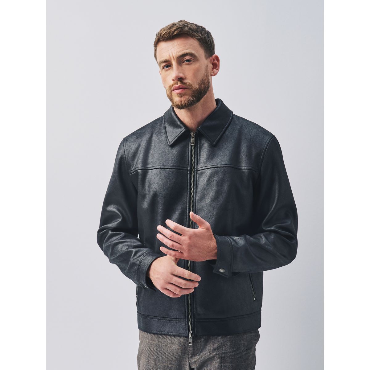 Veste en similicuir zippée, NEXT