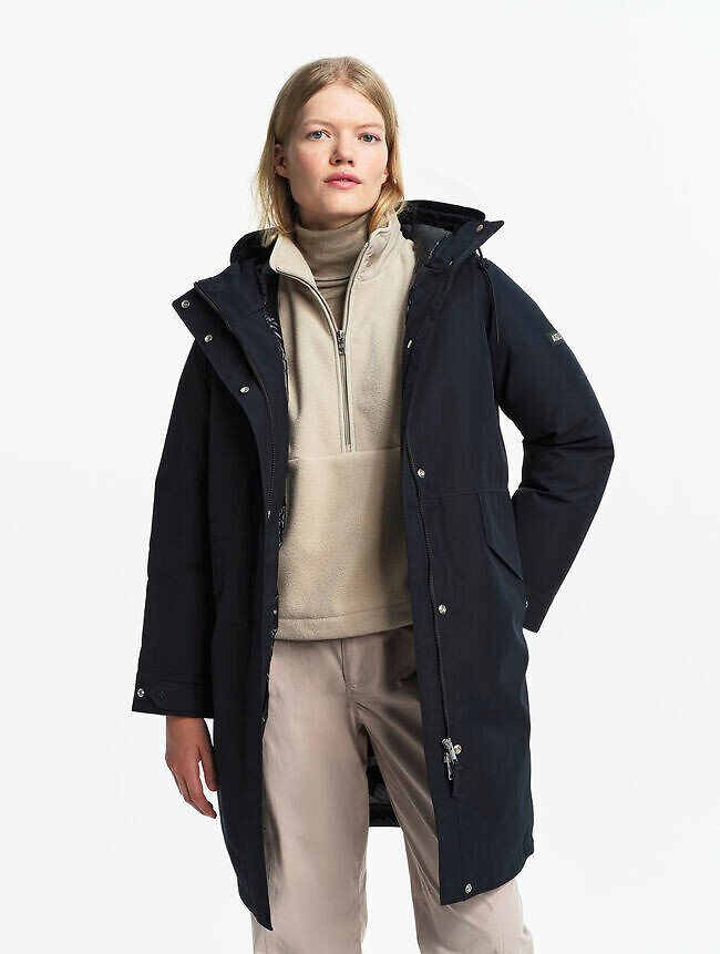 Parka longue capuche fixe fermeture zippée, mi-saison, AIGLE