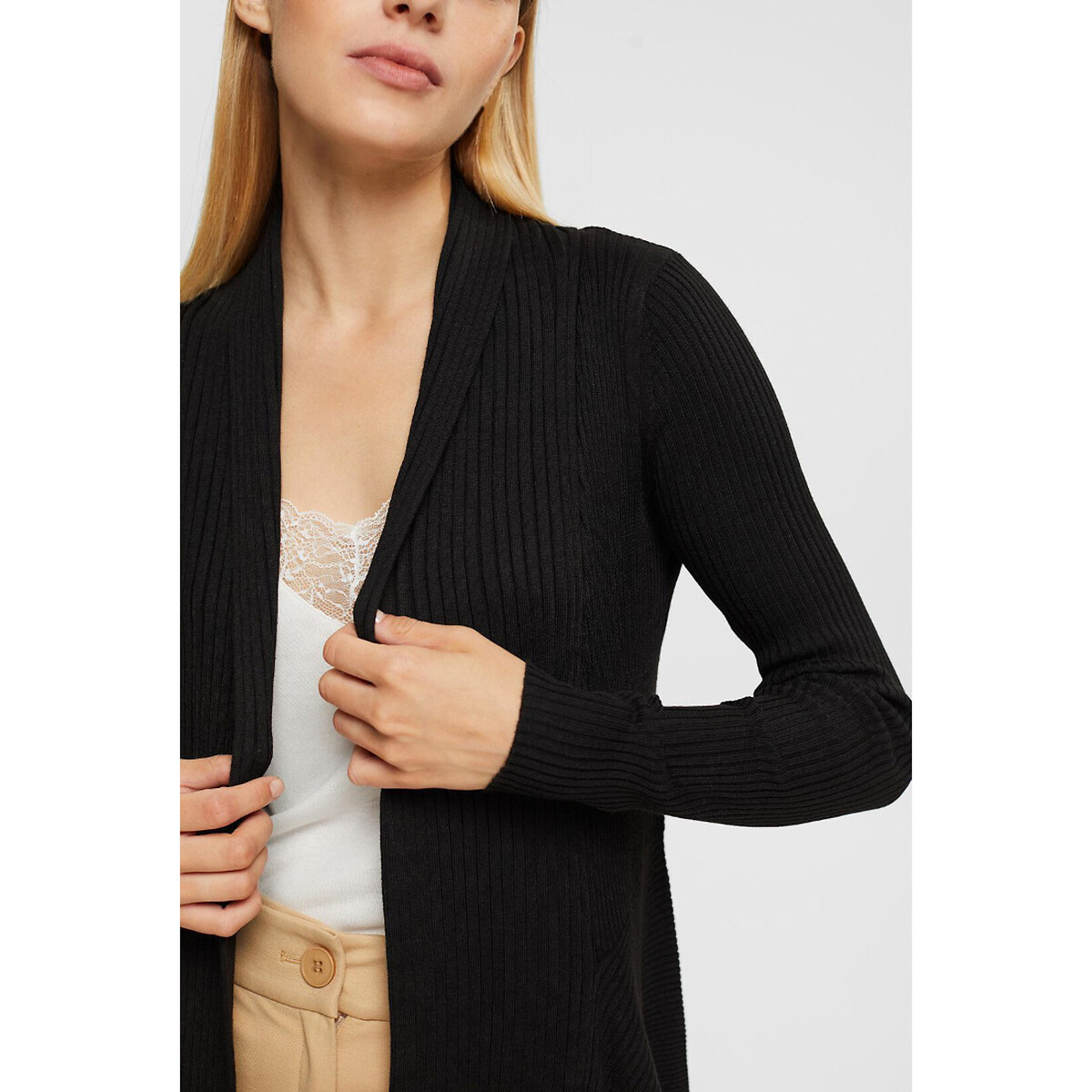 Long black clearance open cardigan