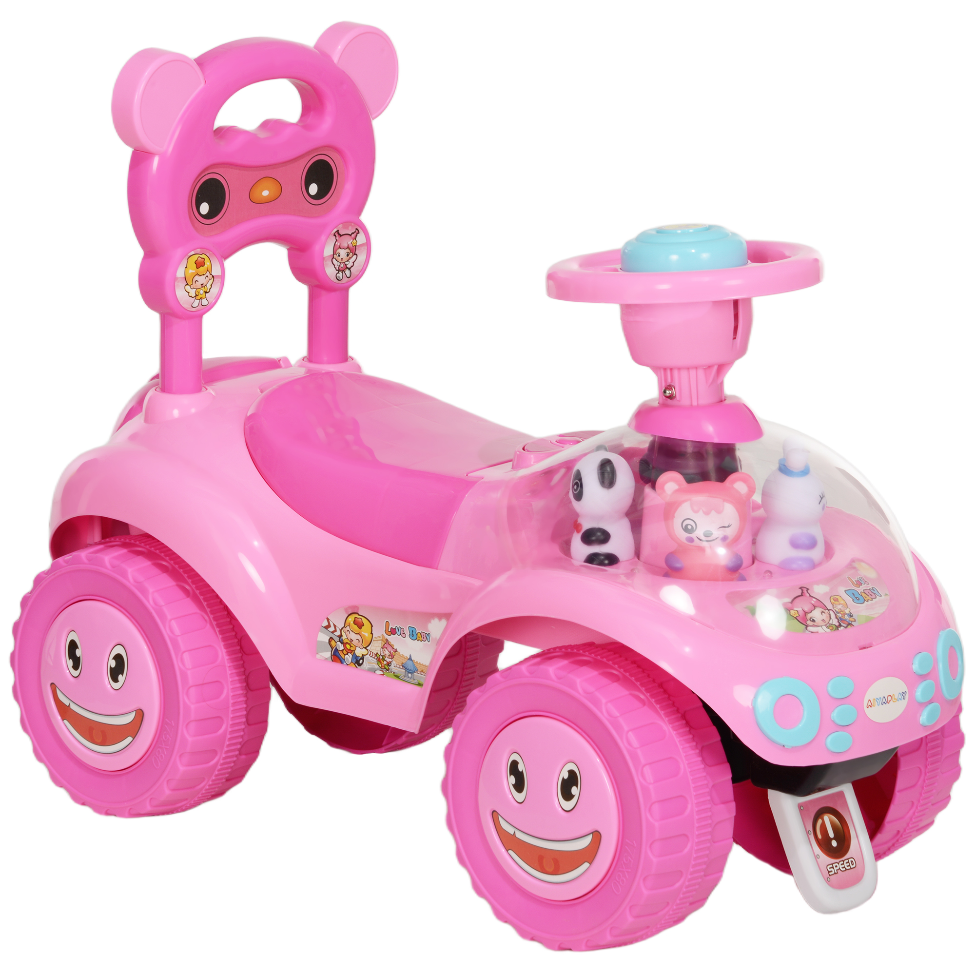 Voiture à glissière pour enfants PP et métal, AIYAPLAY