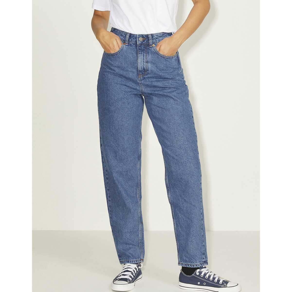 High waist mom jeans, medium blue, Jjxx | La Redoute
