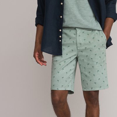 Palm Print Bermuda Shorts in Cotton LA REDOUTE COLLECTIONS