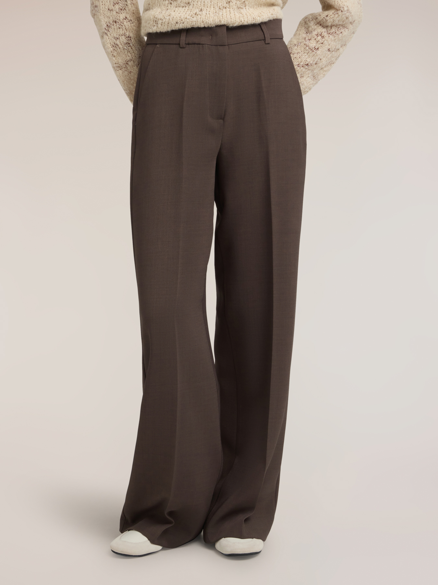 Pantalon palazzo taille haute avec pli, MOTIVI
