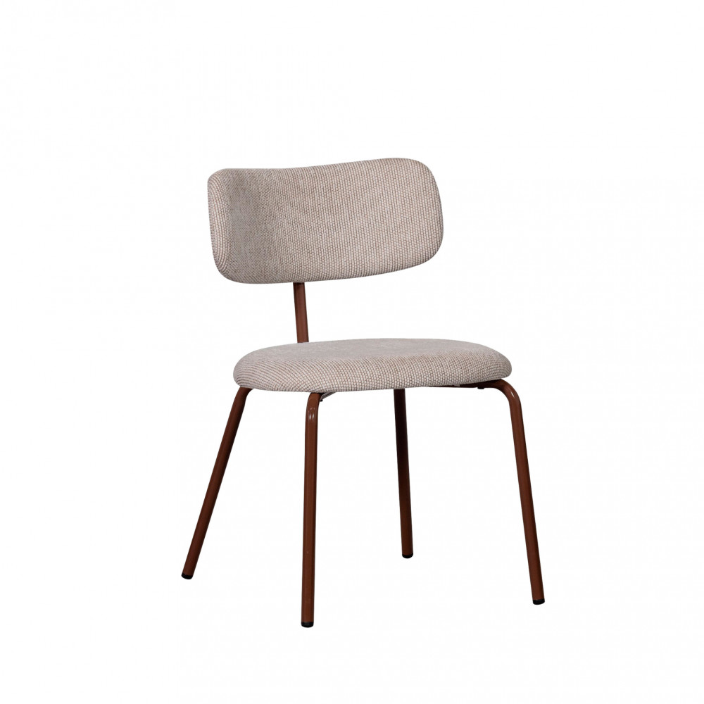 Lot de 2 chaises en tissu et pieds marron- TRAVIS, WOOOD