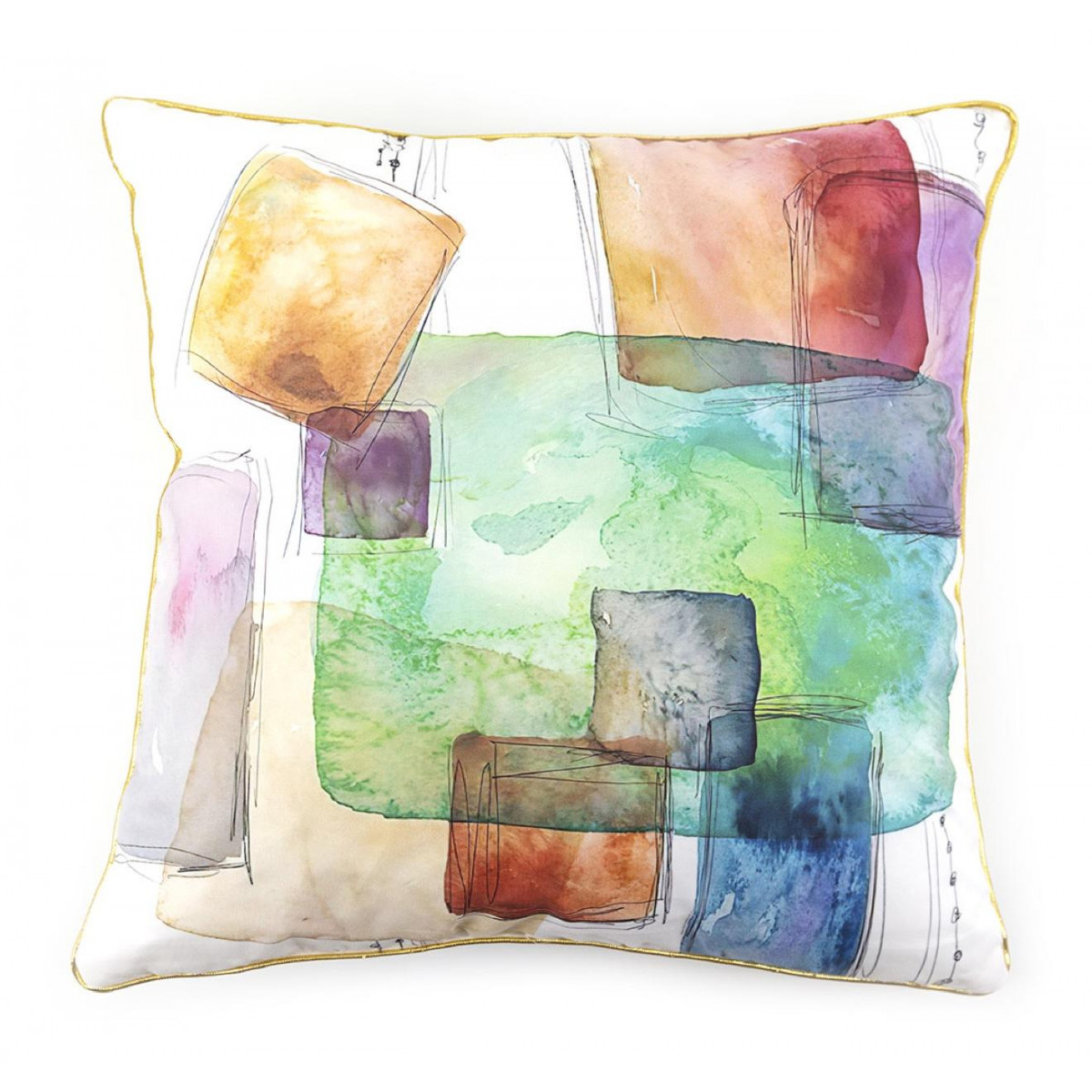 Coussin Polyester Blanc 45x10x45cm -, DECORATION D’AUTREFOIS