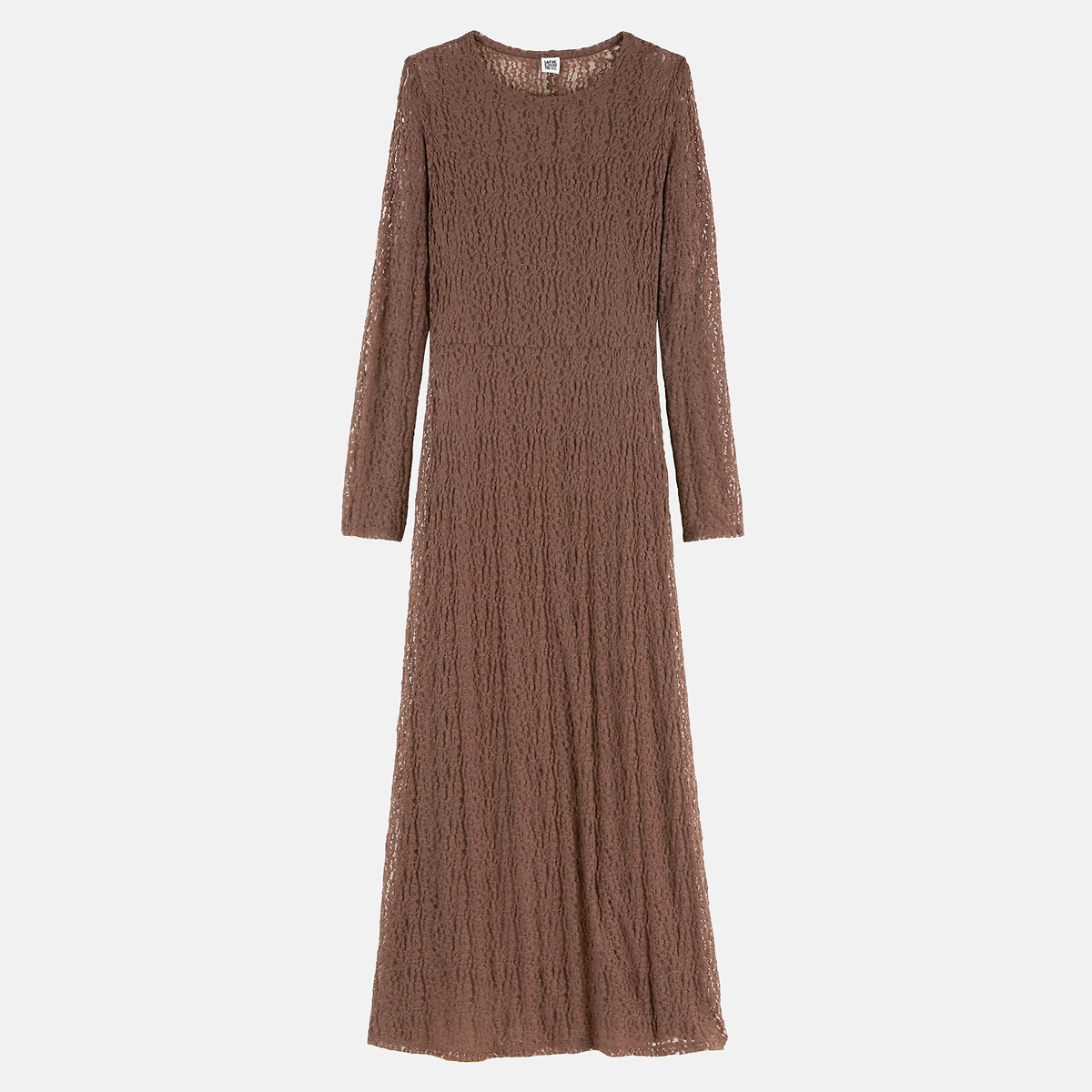 Robe longue, manches longues, en maille dentelle, LA REDOUTE COLLECTIONS