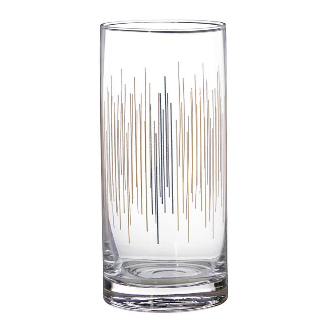 Set of 4 Gold Lines Highball Glasses, gold-coloured, SO'HOME