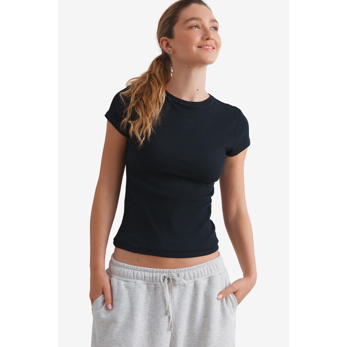 T-shirt côtelé à maintien dissimulé, NEXT