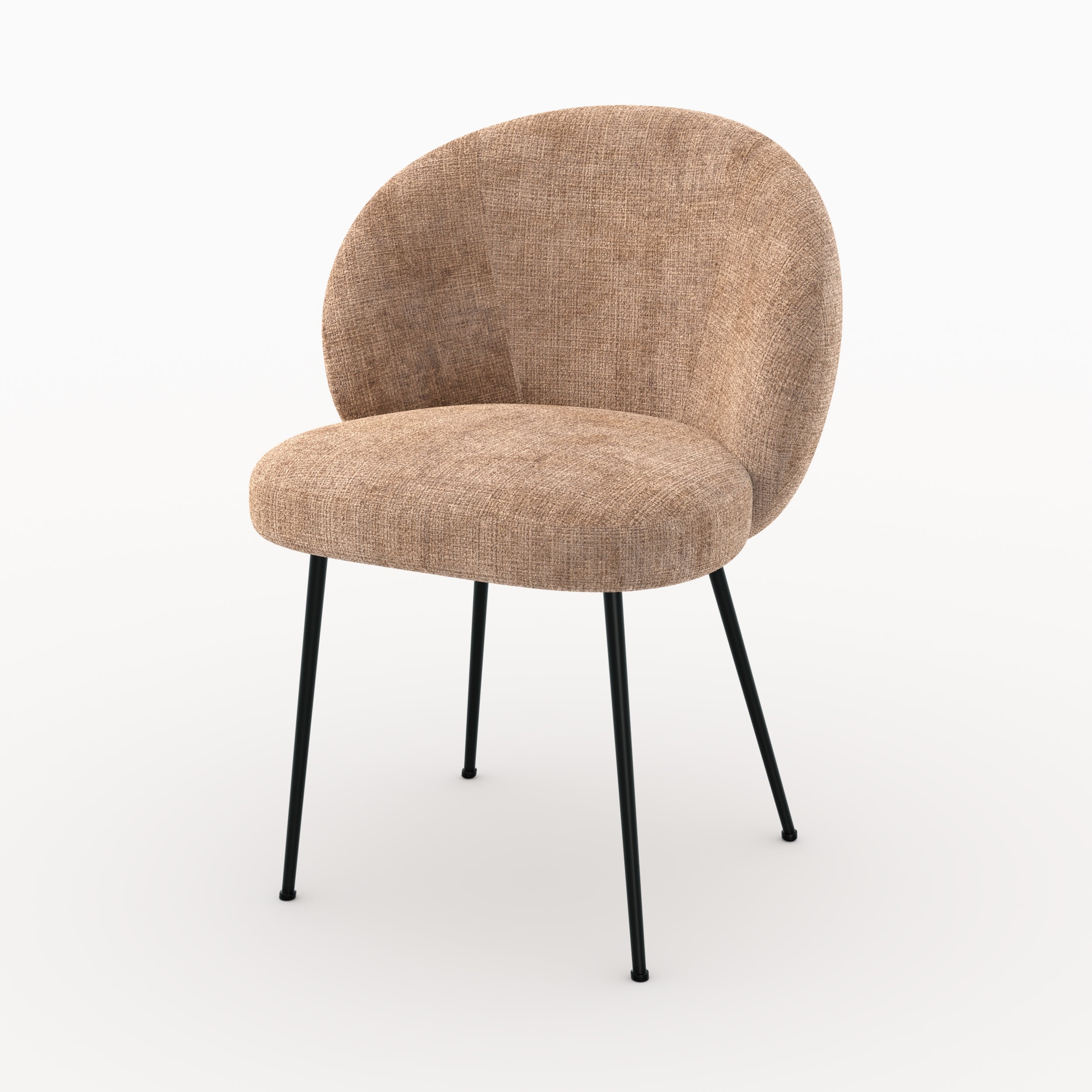 Chaise en velours chenillé, pieds en métal - BLOOMY, MAISON PAVANE