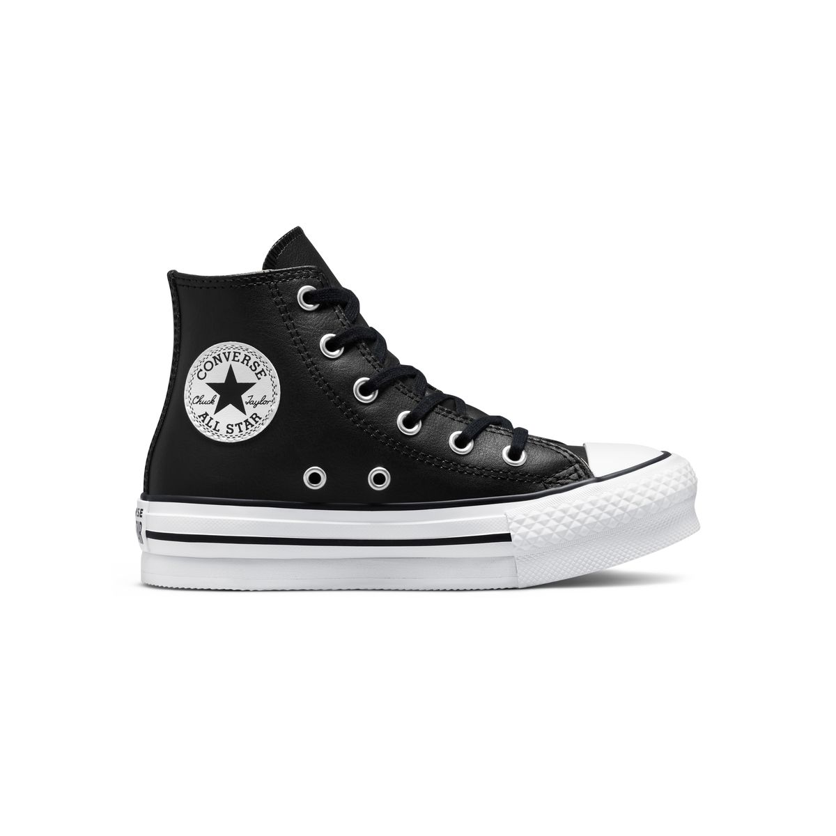 Converse compens e cuir noir La Redoute