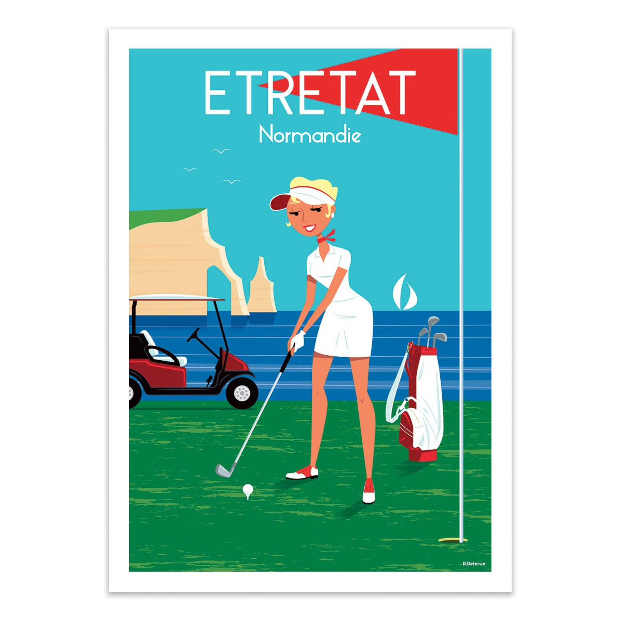 Affiche d'art - Etretat Normandie - Raphael Delerue, WALL EDITIONS