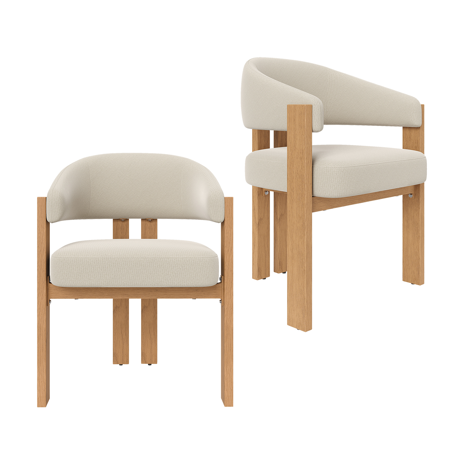 Lot de 2 chaises de salle à manger modernes en tissu flanelle, ONDINEB, MEUBLES COSY