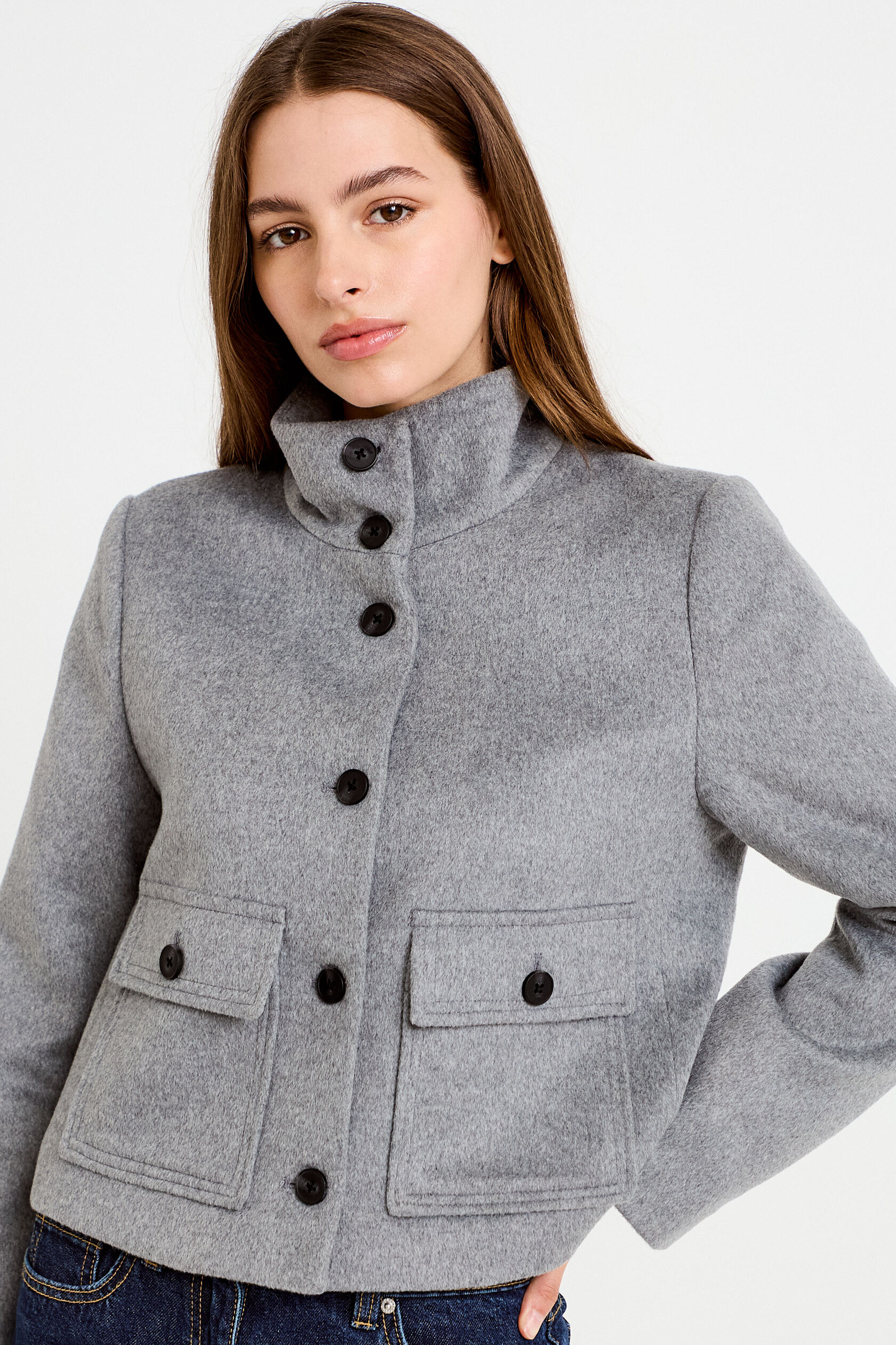 Veste courte aspect laineux, CACHE CACHE