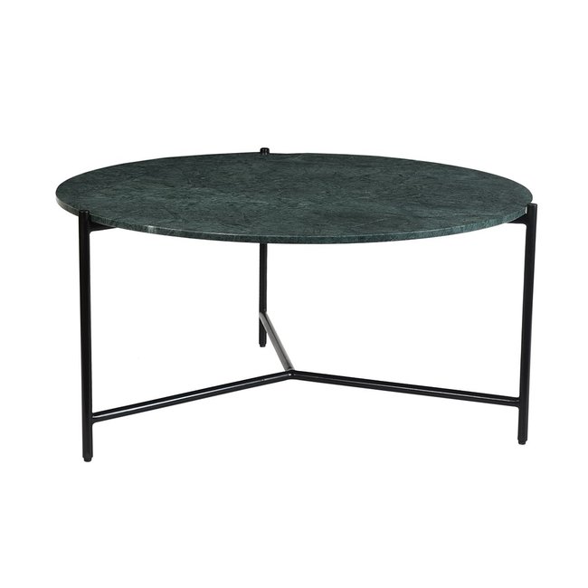 Table basse ronde design en marbre  D90 cm BUMCELLO Couleur vert <span itemprop=
