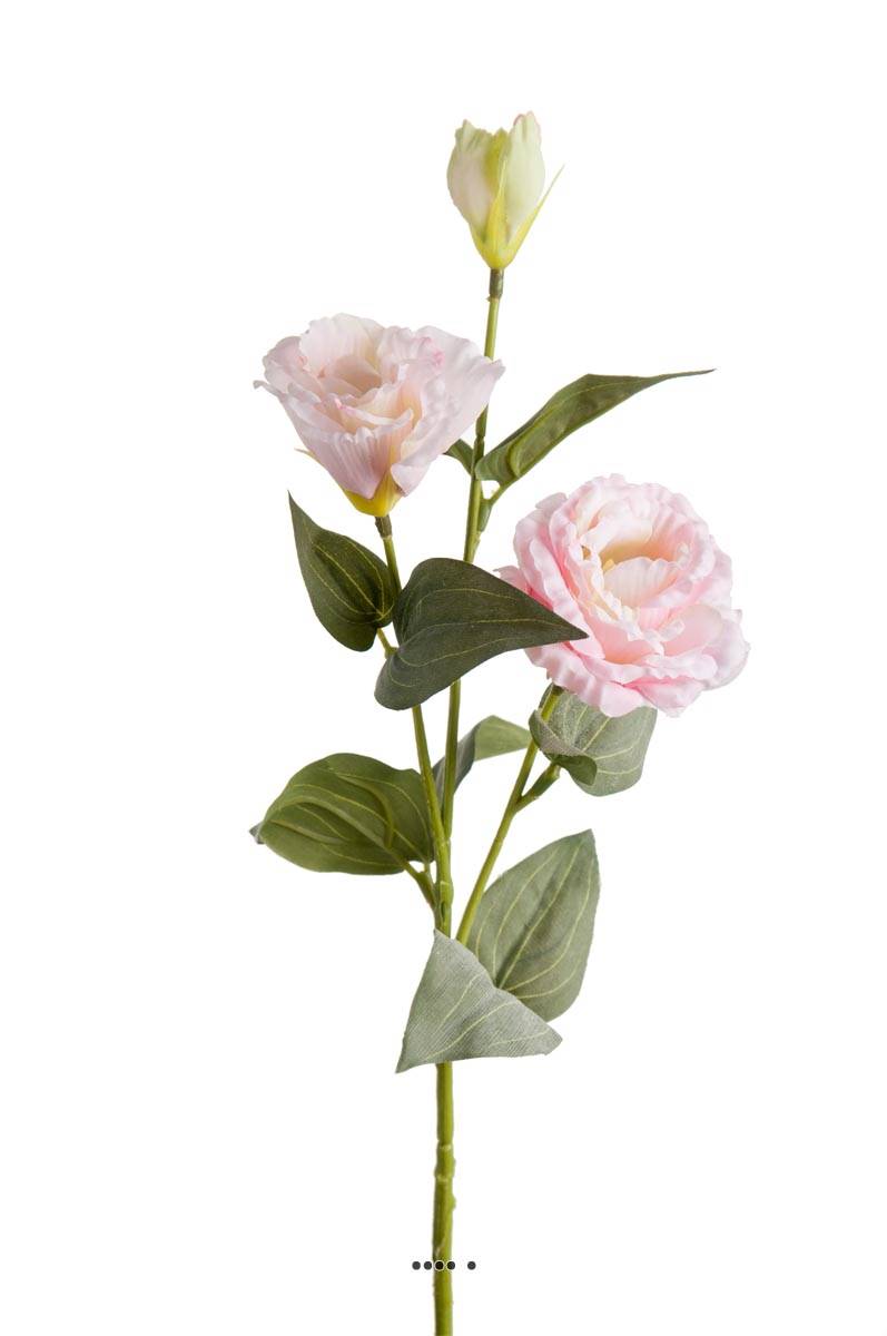 Lisianthus factice en tige H70cm D18cm 3fleur, ARTIFICIELLES