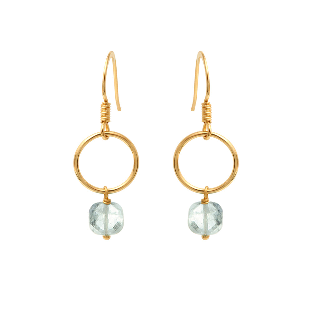 Boucles d'oreilles aigue marine dorées - fidji, CAROLINE NAJMAN