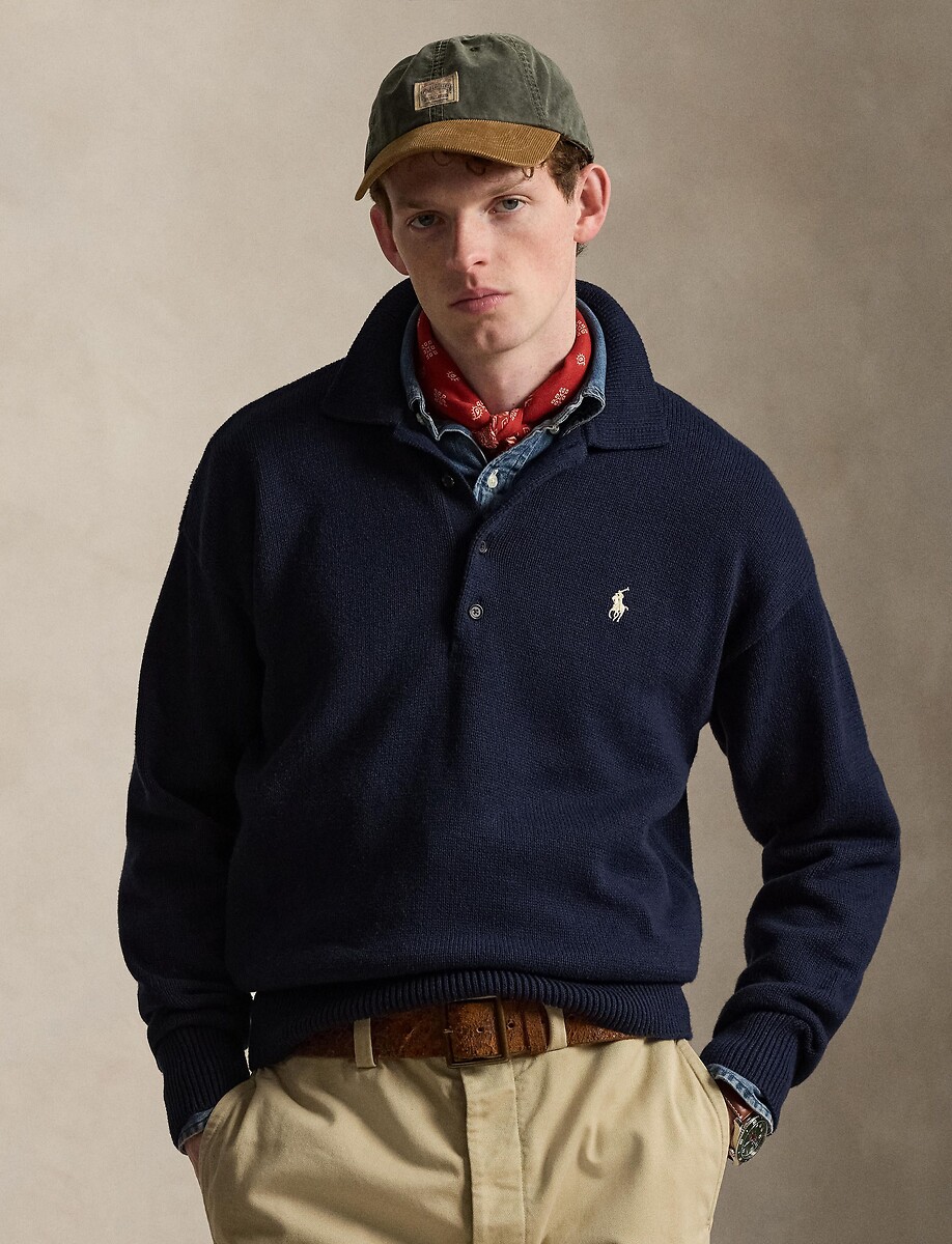 Pull col camionneur, American flag, POLO RALPH LAUREN