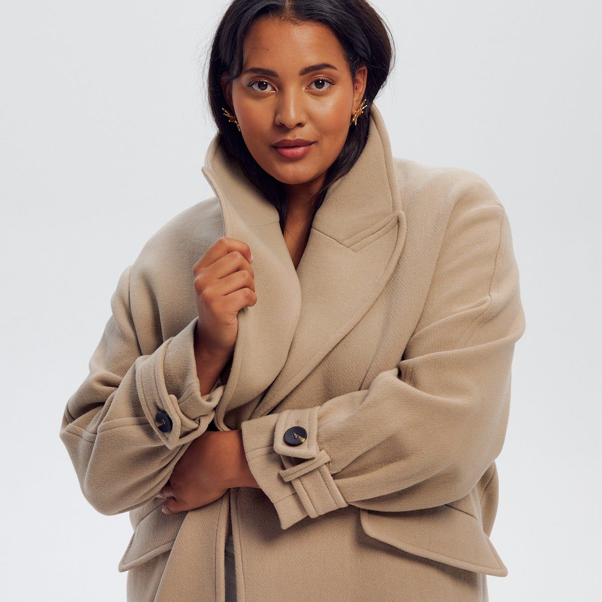 Manteau en laine simone beige Promod La Redoute